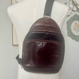 Elegant Brown Leather Crossbody Bag